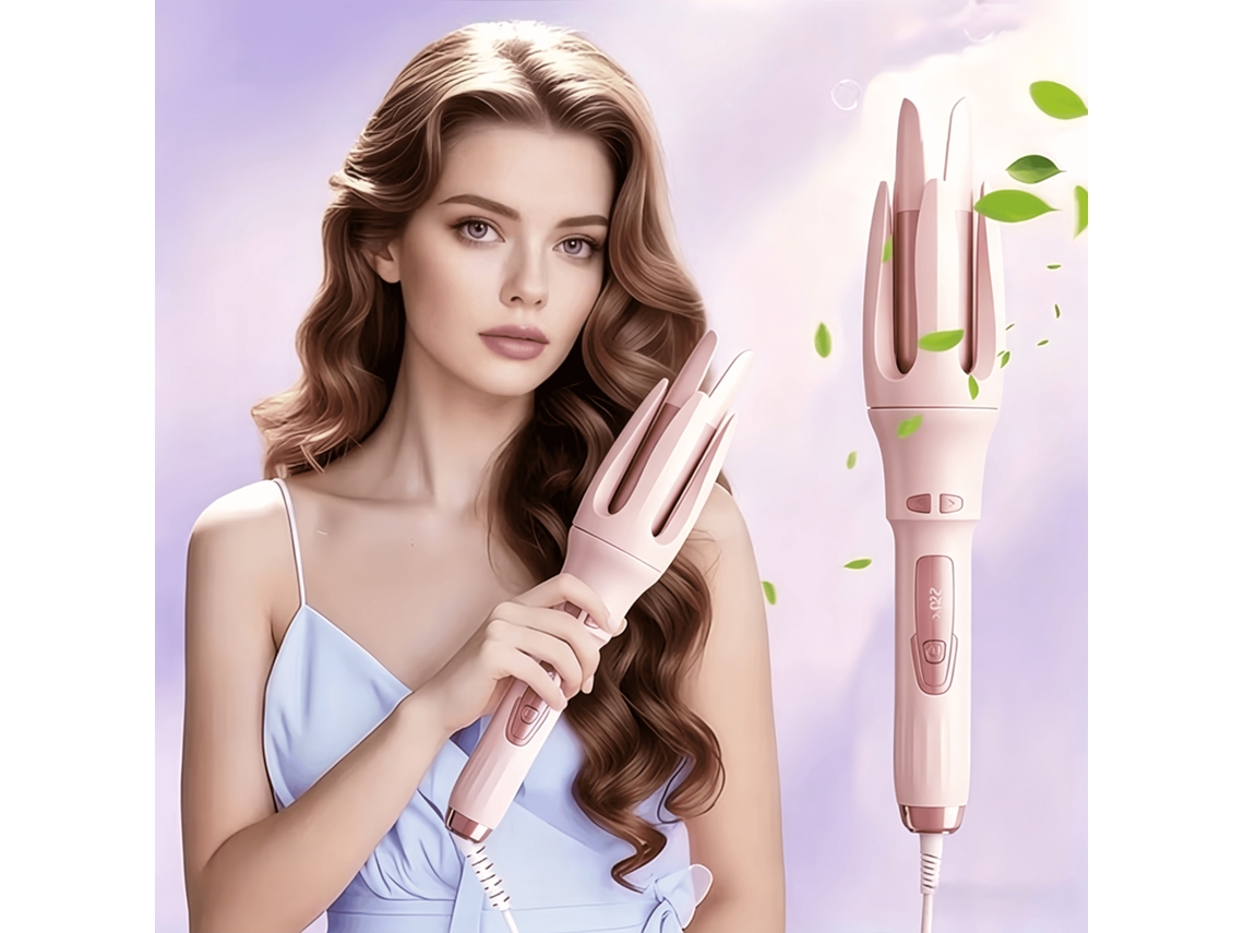 Tenaza Rizadora Automática Iónica Cuatro Niveles Temperatura Doble Voltaje Portátil Viaje Apta Todo Tipo Cabello