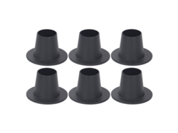 Juego de 6 portavelas cónicos de hierro negro mate