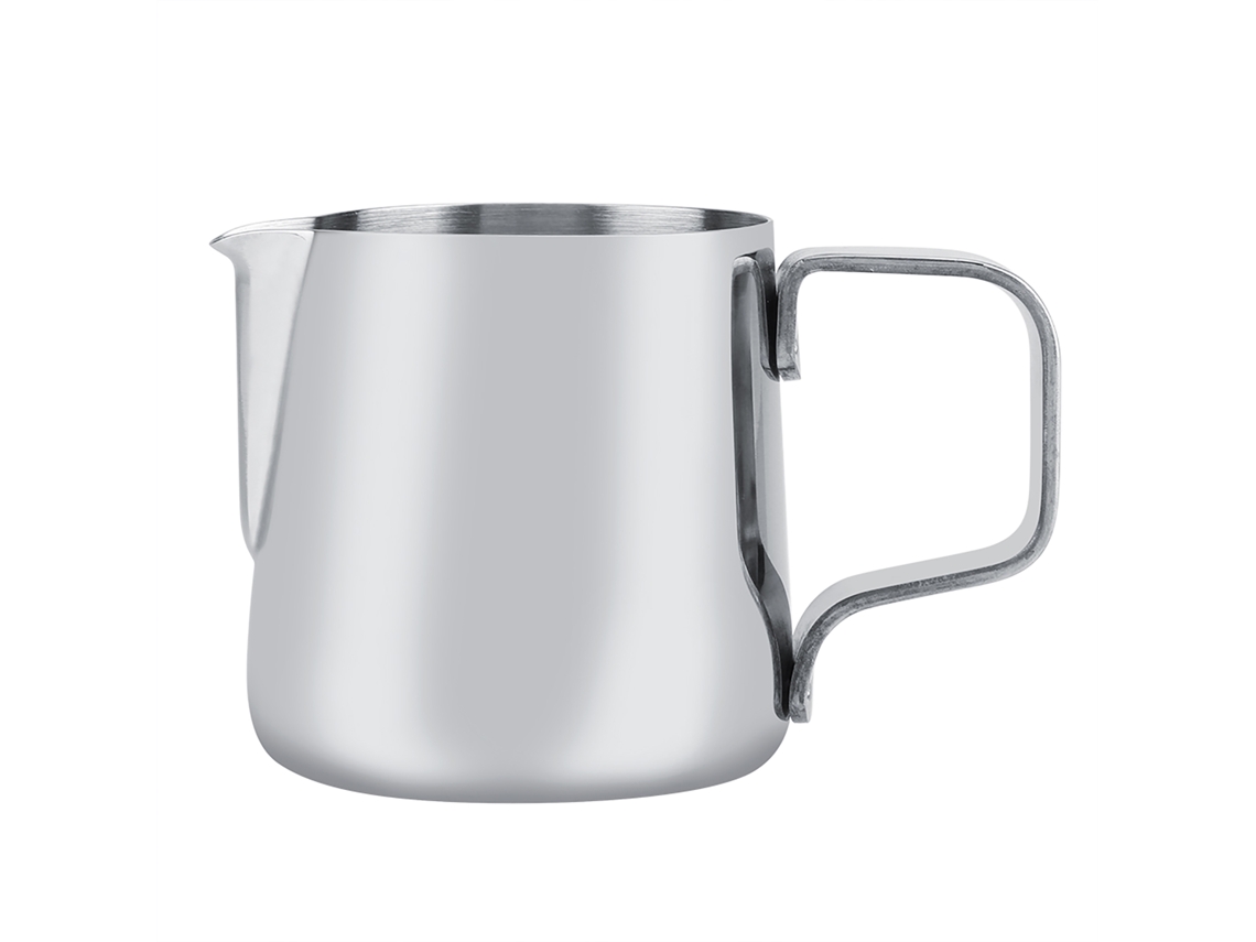 Jarra de acero inoxidable para calentar leche Latte Art (plateada, 150 ml)