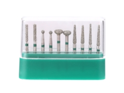 Juego De 10 Brocas Dentales De Diamante De Acero Inoxidable Con Mango Redondo De 1,6 Mm.
