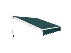 Toldo Manual Retráctil Plegable Costway Impermeable (2,45 X 2 M - Poliéster - Verde)