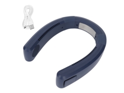 Ventilador de cuello USB portátil con 80 orificios, 4000-5500 RPM, azul