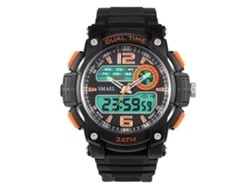 Reloj Deportivo Multifunción De Muestra Digital Redondo Para Hombres Naranja