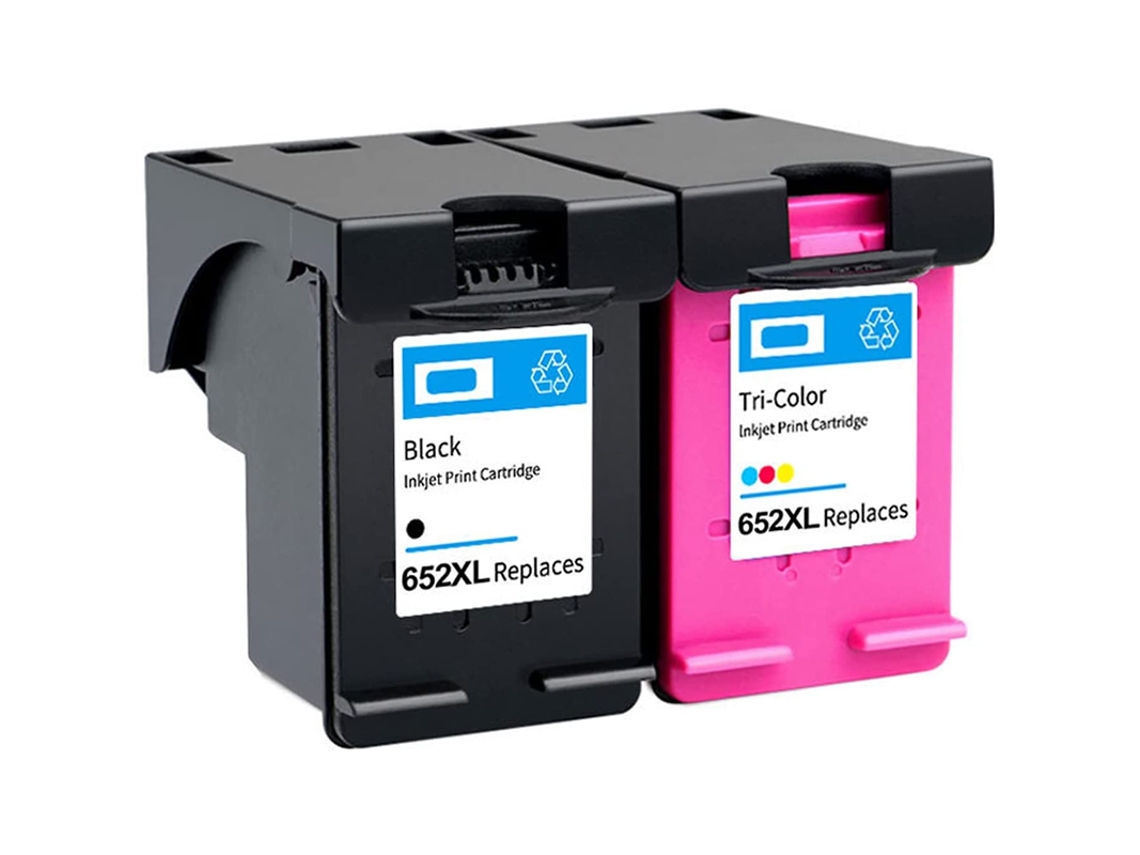 Pack 2 Cartuchos de Tinta Compatibles HP 652XL F6V25Ae F6V24Ae Negro y Tricolor
