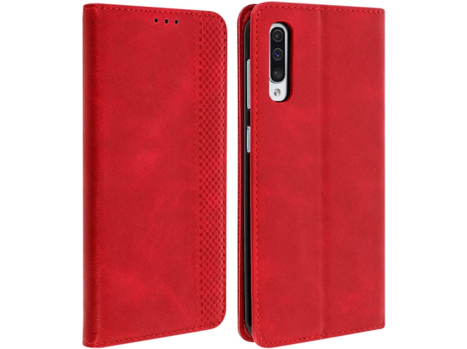 Funda Samsung Galaxy A50 AVIZAR Vintage Wallet Rojo