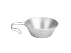 Taza De Camping De Acero Inoxidable 304 Con Asa Moldeada Para Camping, Senderismo Y Picnics, Color Plata.
