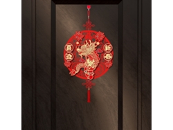 Pegatinas Para Puerta Del Año Del Dragón, Decoración 3d, Colgante De Flor, Pegatina Festiva Para La Entrada.