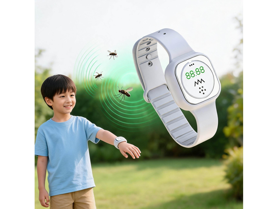 Pulsera Repelente Ultrasónica, Para Uso En Exteriores, Para Adultos Y Niños (blanco) Czhhmart