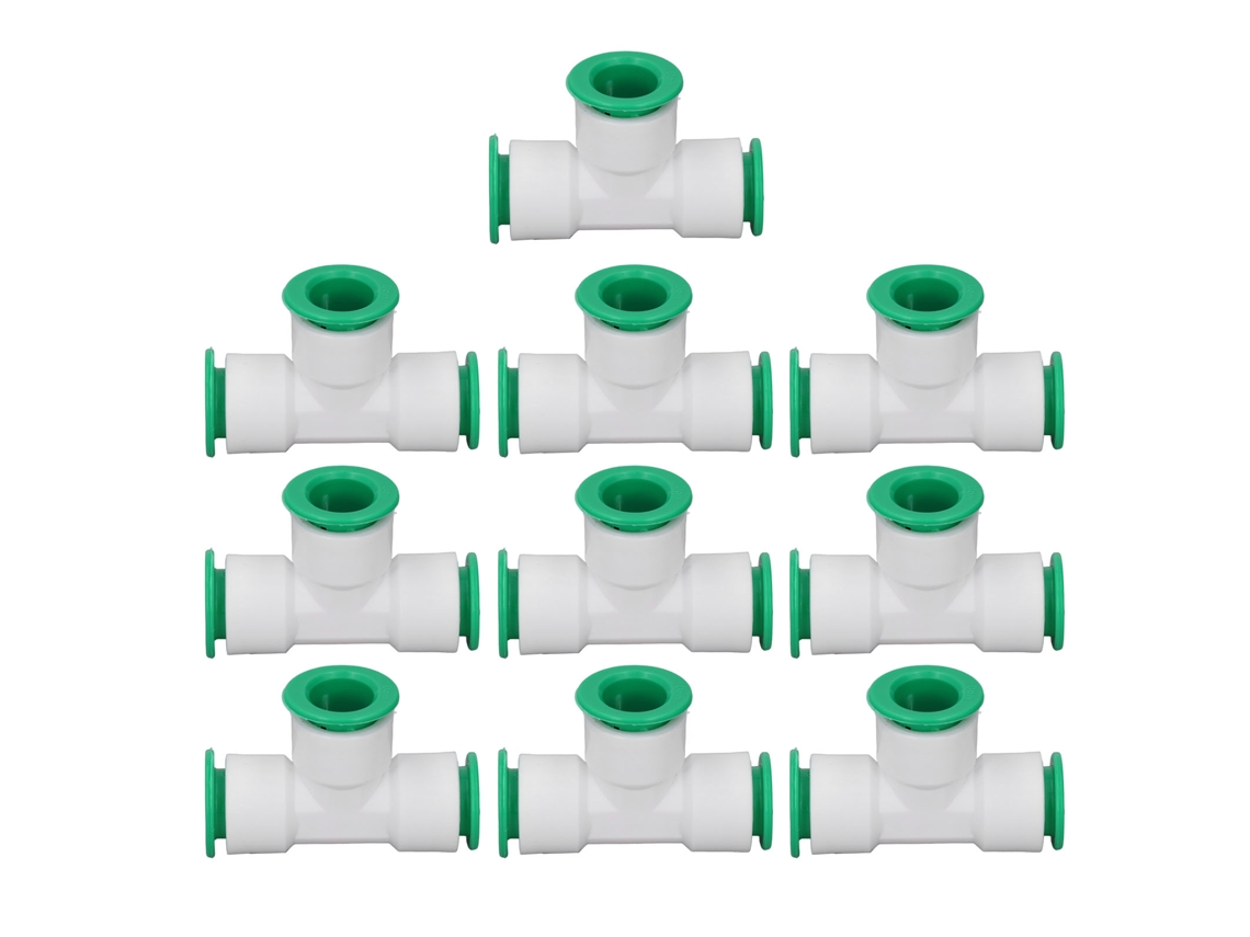 2026velora-conector T De 3 Vías 10 Piezas, Adaptador De Tubería De Agua De Conexión Rápida, 32mm/1.3in Id Para Riego