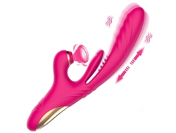 Vibrador De Masaje Telescpico 3 En 1 Para Chupar La Lengua Para Mujeres (rojo Rosa) Bestvite
