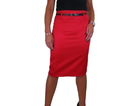 Falda de Mujer PAULO DUE Stretch Pencil Rojo (46)
