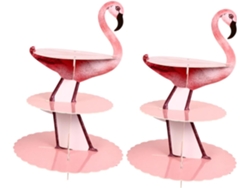 Soporte Para Cupcakes Con Diseño De Flamencos (2 Piezas)