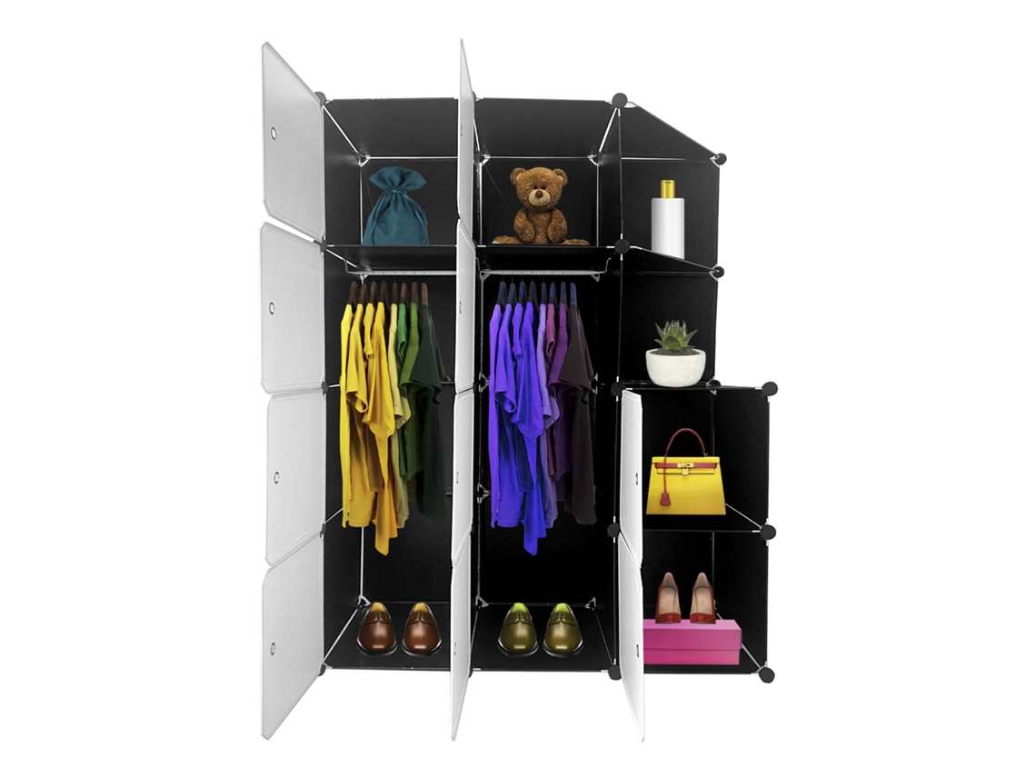 Perchero Cube Personalizable Boxed Home Cubos Puertas Organización Del NYANA PVC Negro (147x110x47)