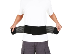 Cinturón Compresión Lumbar Negro Talla L, Alivia Dolores De Espalda En Oficina O Casa