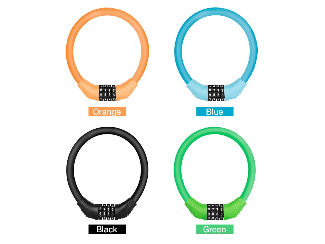 Candado Para Bicicleta Con Código De 4 Dígitos, Portátil, Antirrobo, Seguridad Para Bicicletas Y Patinetes Eléctricos.