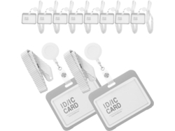 Juego De 10 Portatarjetas De Identificación Nuobesty, Estuche Transparente Para Credenciales Con Cordón.