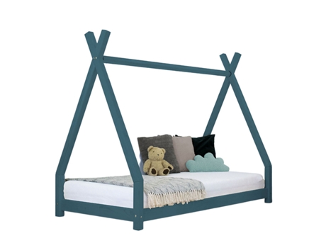 Cama tipi infantil NAKANA 80 x 180 verde petróleo BENLEMI