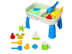 Mesa De Actividades De Arena Y Agua Para Niños Con 9 Juguetes De Playa.