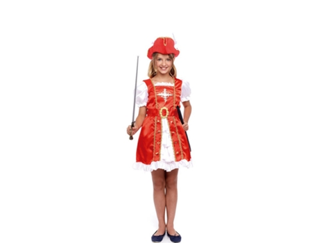 Disfraz de Niña PARTILANDIA mosquetero rojo vestido (Tam.: 10-12 anos)