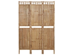 Biombo separador de ambientes, 3 paneles, 120 x 180 cm, bambú marrón, Dec030727