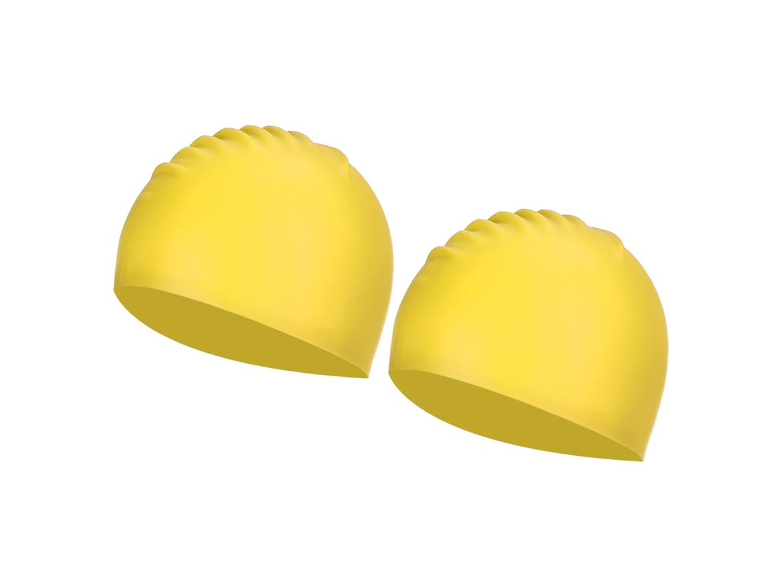 Gorro de natación de silicona, impermeable y antideslizante, apto para adultos y hombres, ideal para entrenamiento de natación. Amarillo - Grande