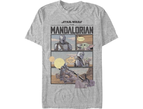 Camiseta Unisexo DEEPSTONE The Mandalorian Comic Book Panels Star Wars brezo atlético (XXL)