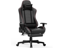 Silla GTPLAYER Gaming con Altavoz Bluetooth Reposapies Escritorio Oficina Gamer Ergonomica con Cojín Reposabrazos 3D Ajustables Negro