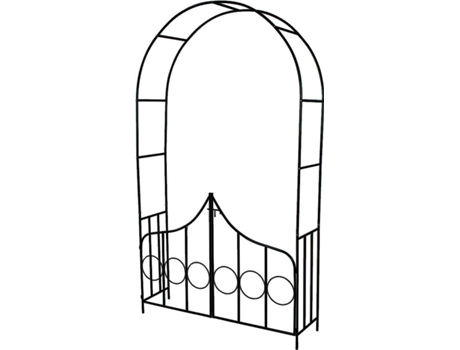 Arco para Enredaderas de Acero con Puertas TECTAKE (Verde -Metal-140 x 40 x 240 cm)