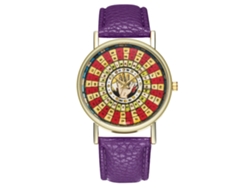 Reloj De Pareja Zhoulianfa, Correa De Pu, Esfera Redonda, Cuarzo, Morado.