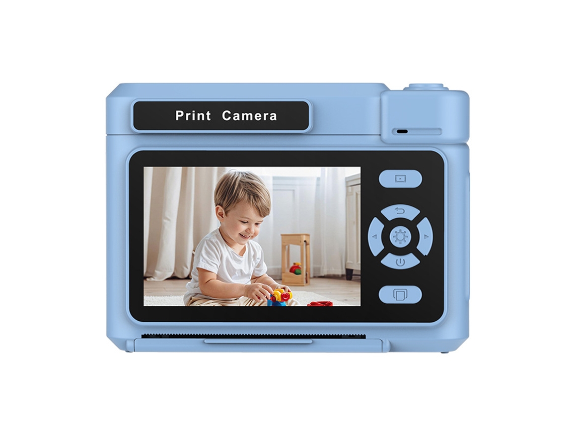 Cámara instantánea Chrui D15 con pantalla IPS de 2,4 pulgadas y compatible con impresión monocromática (azul)