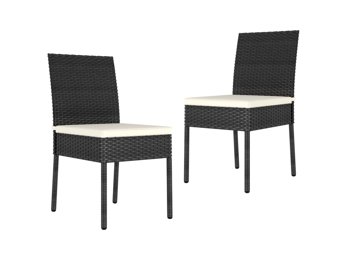 Sillas de comedor de jardín de dos piezas DKD Home Decor en mimbre sintético negro