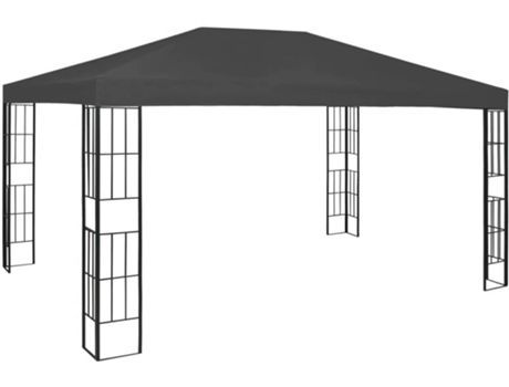 vidaXL Cenador con tira de luces LED gris antracita 3x4 m
