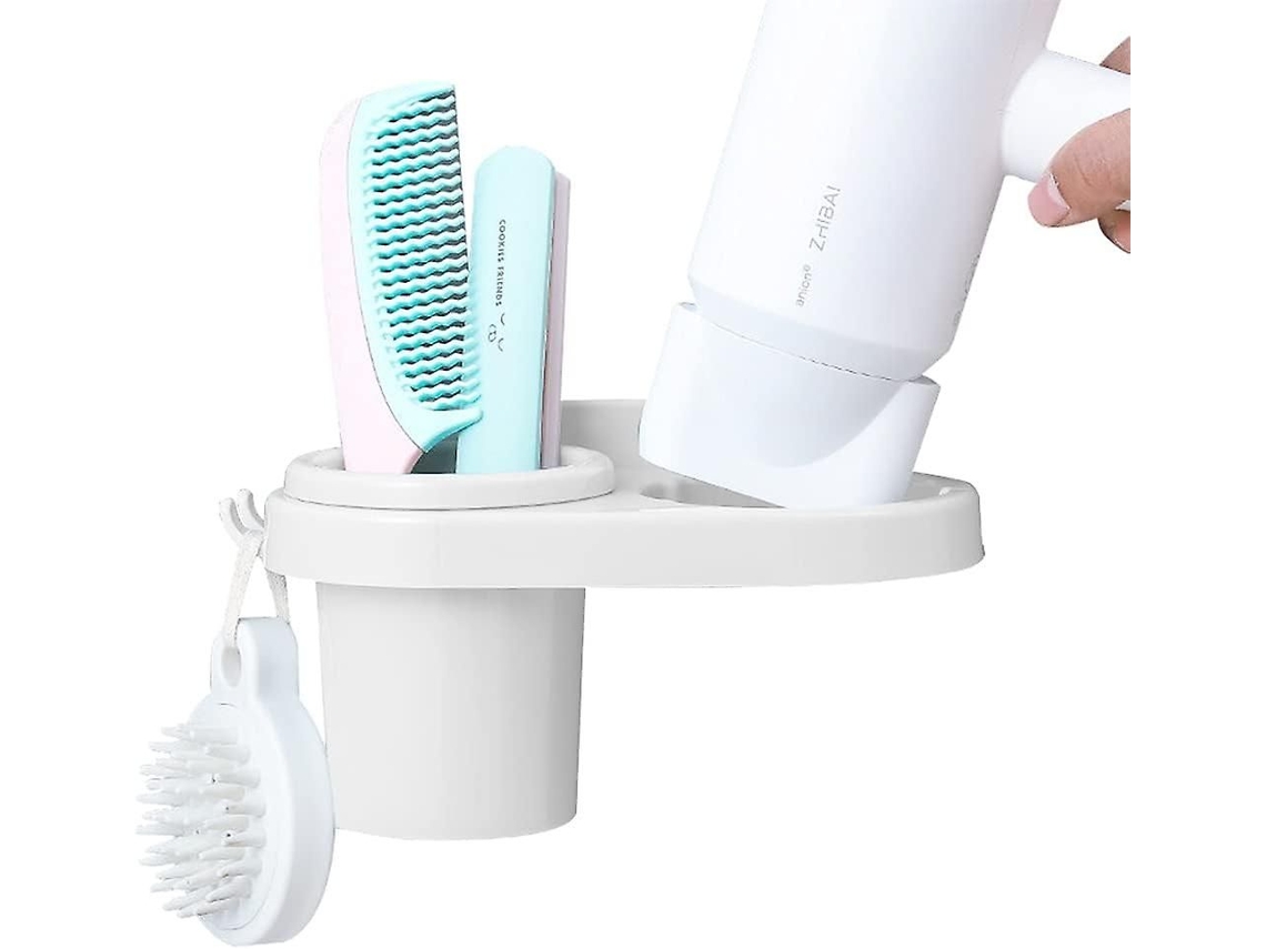 Soporte para secador de pelo, caja organizadora de pared para almacenamiento de aire GOKOCO