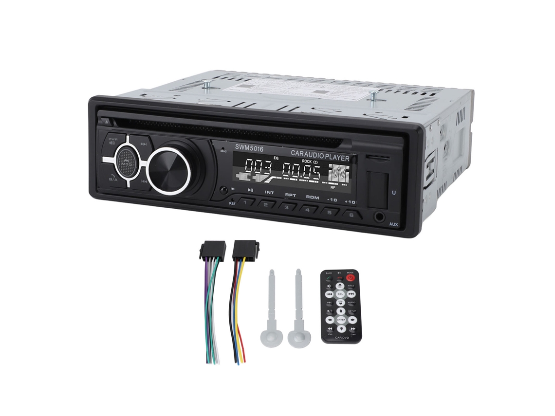 Reprodutor De Dvd Cd Mp3 Estéreo Carro Com Rádio Fm Bluetooth Usb Controle Remoto 12v-24v