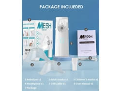 Portátil Ultrasonic Nebulizer, Suitable For Children And Adults, Available In Azul And Blanco.