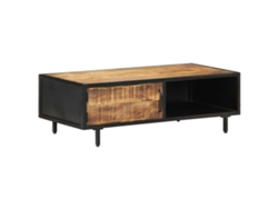 Mesa de Centro Apoyo 105X50X35 cm Madera de Mango Rugosa