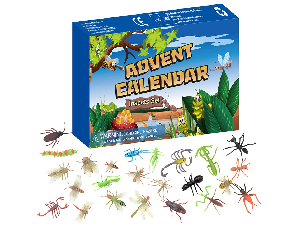 Calendario De Adviento Navideño 24 Piezas Set De Insectos Caja Regalo Para Niños Fiestas Clase