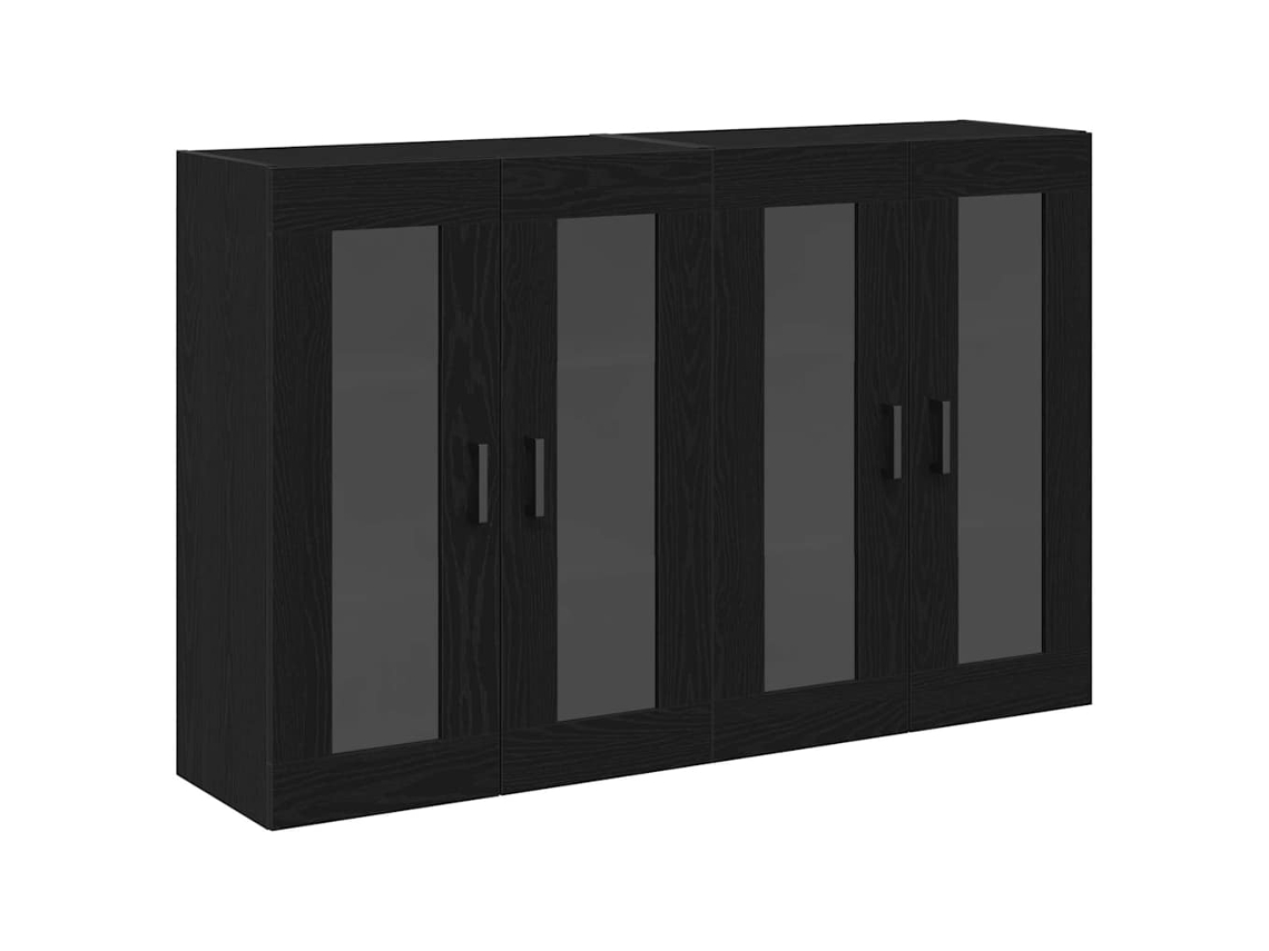 Armarios de pared de roble negro 2 piezas 69,5x34x90 cm MAISON EXCLUSIVE