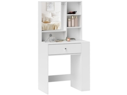 Tocador Con Espejo, Cajón, Estante Lateral, 3 Niveles, Blanco