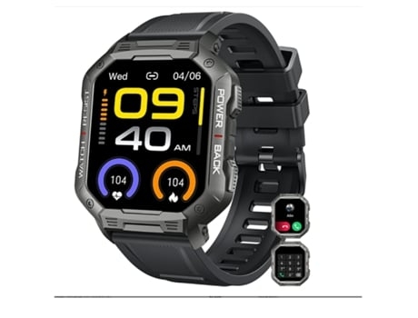 Reloj inteligente para hombres Bluetooth Responder/Hacer llamadas Reloj inteligente militar táctico impermeable para teléfonos Android Iphone -Negr...