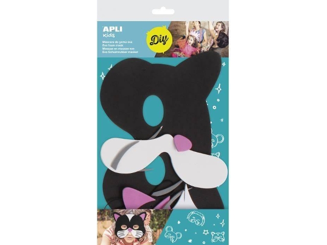 Disfraz APLI Máscara de Gato Negro