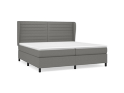 Maison Exclusive - Cama Box Spring Con Colchón Tela Gris Oscuro 200x200 Cm