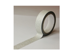 GLOBAL GIFT Cinta adhesiva - Blanca - Brillo plateado - Reposicionable - 15 mm x 10 m