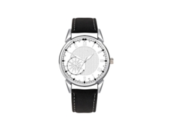 Reloj De Cuarzo Casual De Moda Para Hombre Con Correa De Cuero Pu Estilo Simple (negro+blanco)