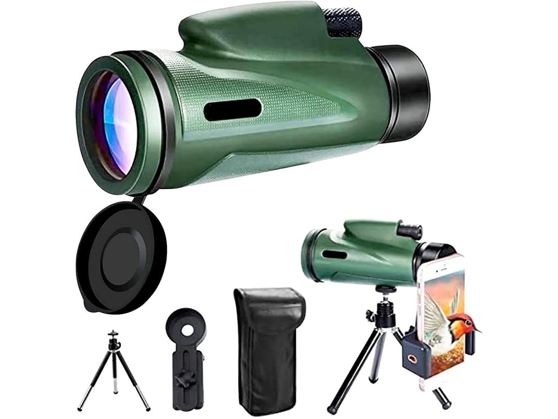 Telescopio monocular HD 12x50 de alta potencia con soporte para teléfono inteligente, visión diurna y nocturna con poca luz, resistente al agua USHION
