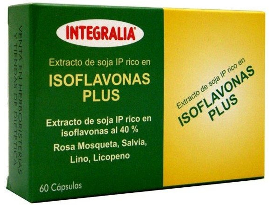 Complemento Alimentar INTEGRALIA Isoflavonas Plus (Pera, Miel, Naranja, Limón, Cereza, Uva, Manzana - 60 Cápsulas)