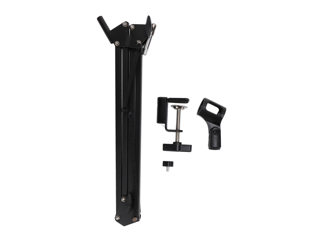 Soporte de brazo ajustable para micrófono de escritorio con capacidad de carga de 3 kg para grabación en estudio y radio.