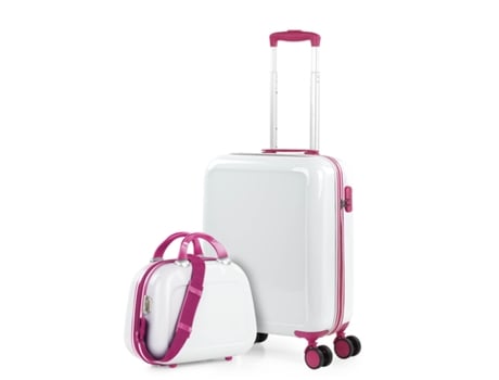 Juego De Maletas Pc ITACA Stickers blanco-fucsia (40X55x20 Cm - 34L)