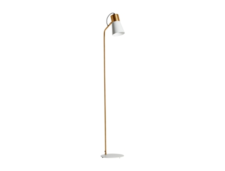Lámpara de Pie Alicena, de Hierro, en color Blanco-Oro, de 24x30x151cm LASTDECO E27