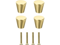 Tiradores Pomos Latón Armarios Macizo, Paquete 4, Tornillos Decoración Muebles, Cajones (m4, Dorado)